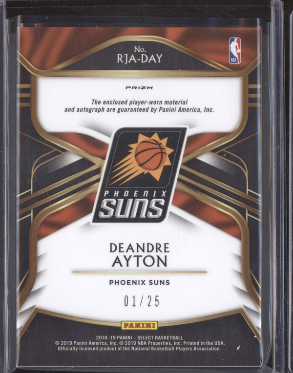 DeAndre Ayton 2018-19 Panini Select RJA-DAY Rookie Jersey Auto Tie Dye RC 1/25