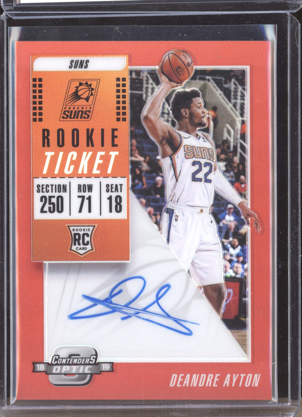 DeAndre Ayton 2018-19 Panini Contenders Optic Rookie Ticket Auto Red RC 49/149