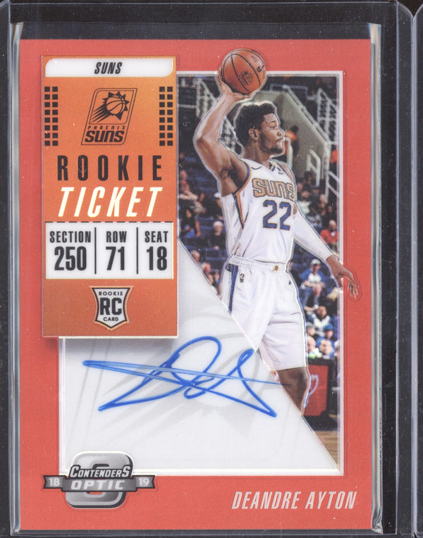 DeAndre Ayton 2018-19 Panini Contenders Optic Rookie Ticket Auto Red RC 117/149