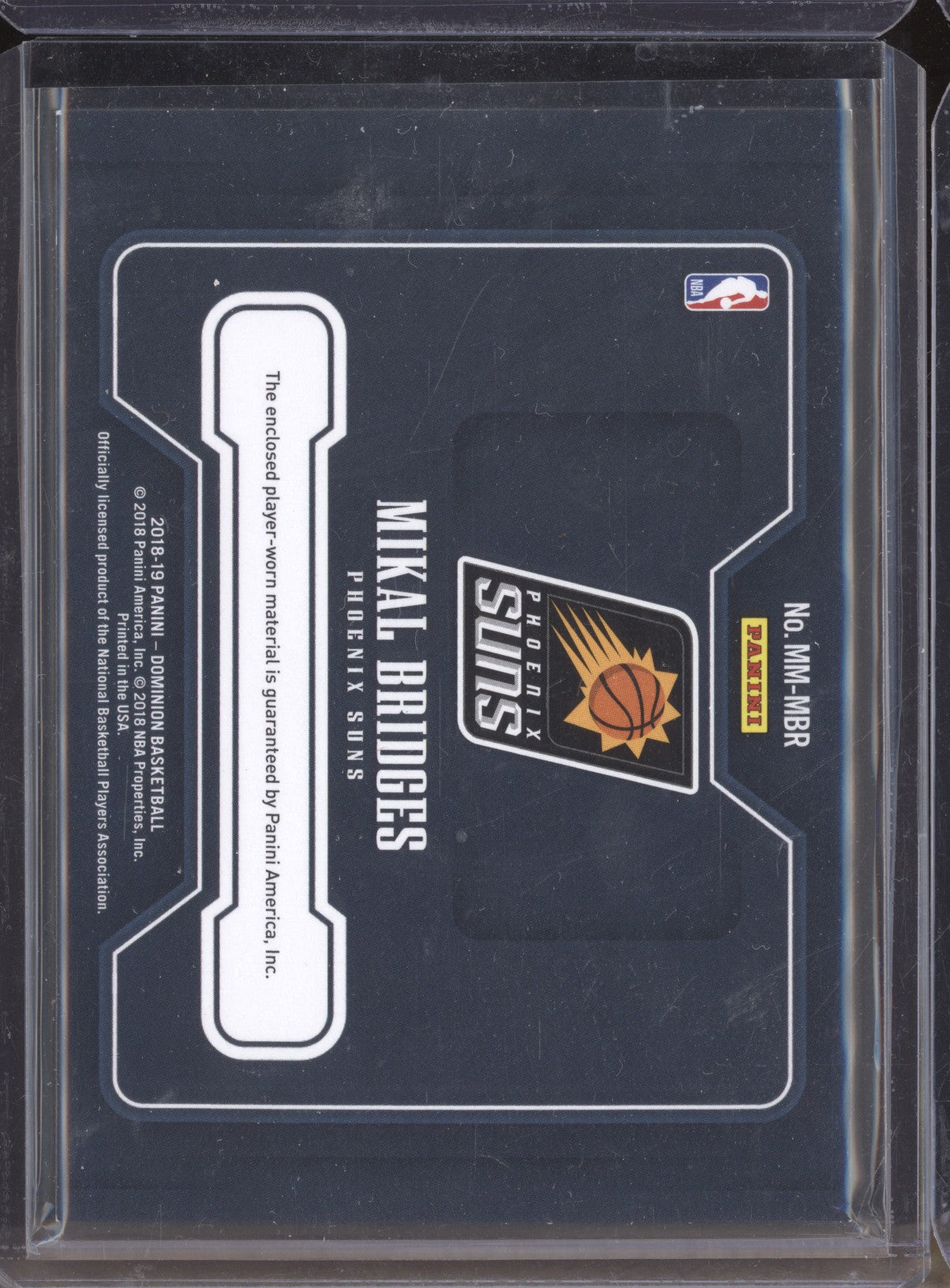 Mikal Bridges 2018-19 Panini Dominion MM-MBR Mammoth Materials Platinum RC 1/1