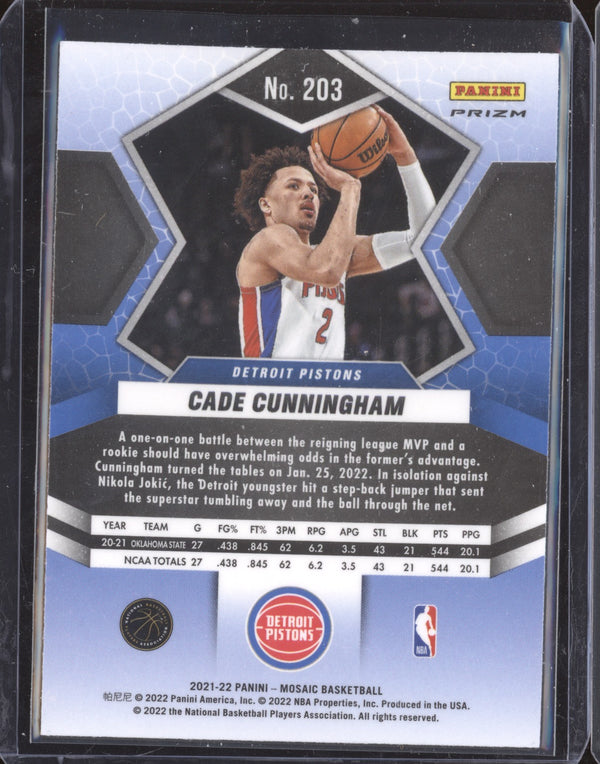 Cade Cunningham 2021-22 Panini Mosaic 203 Mosaic RC