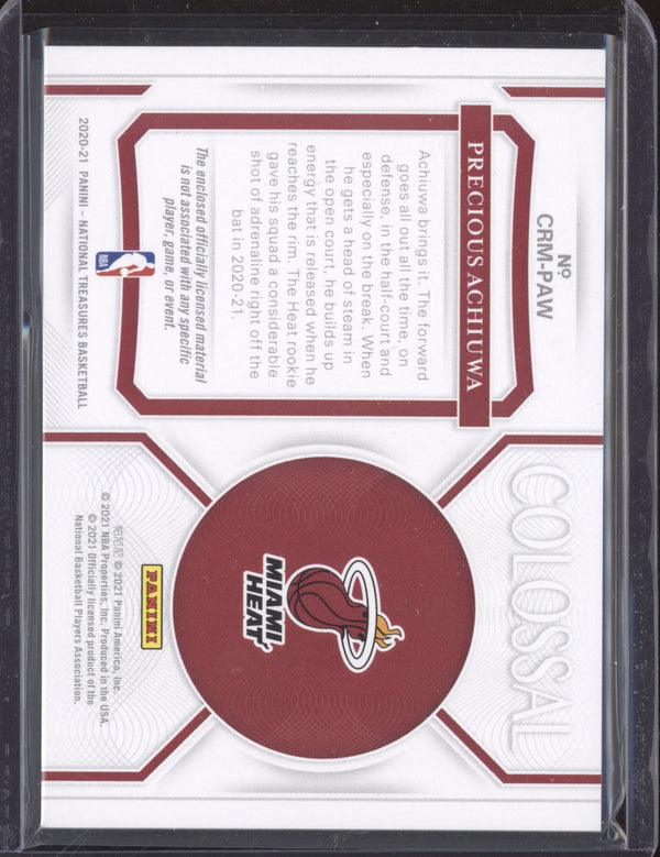 Precious Achiuwa 2020-21 Panini National Treasures CRM-PAW Colossal Jersey RC 88/99