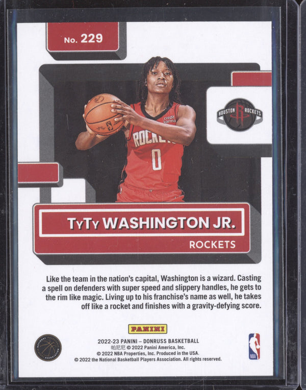 TyTy Washington Jr 2022-23 Panini Donruss 229 Choice RC