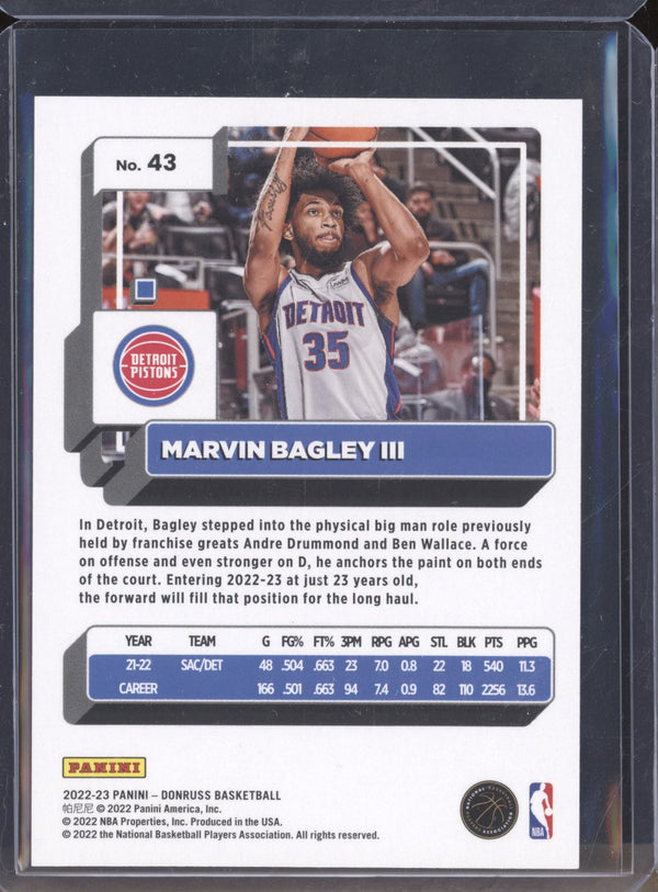 Marvin Bagley III 2022-23 Panini Donruss 43 Basketball 38/75