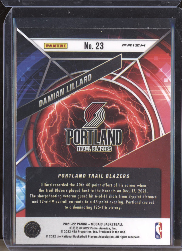 Damian Lillard 2021-22 Panini Mosaic 23 Overdrive