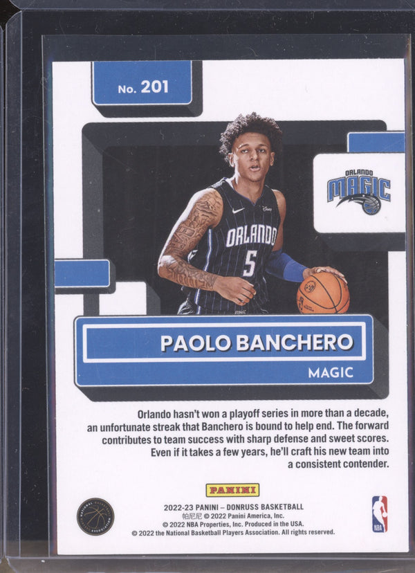 Paolo Banchero 2022-23 Panini Donruss 201 RC