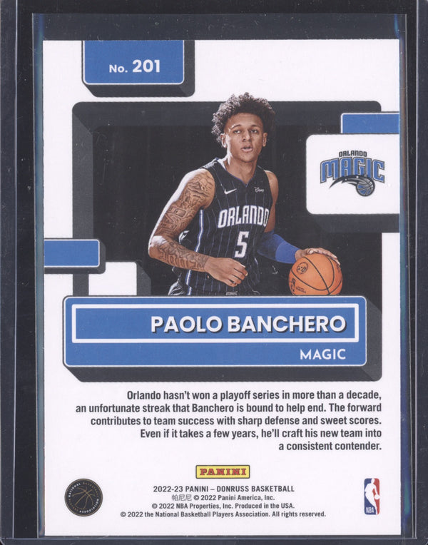 Paolo Banchero 2022-23 Panini Donruss 201 RC