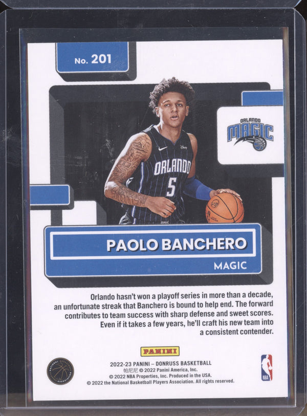 Paolo Banchero 2022-23 Panini Donruss 201 RC