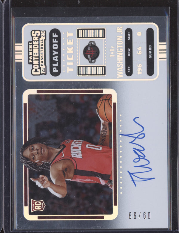 TyTy Washington Jr 2022-23 Panini Contenders 128 Playoff Ticket Auto Variation RC 9/99