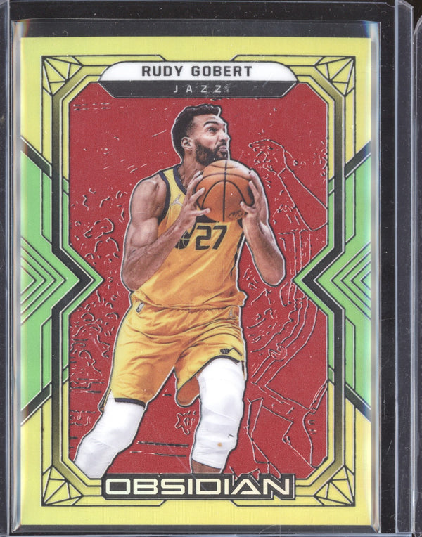 Rudy Gobert 2021-22 Panini Obsidian 29 Red Yellow Green Flood 96/99