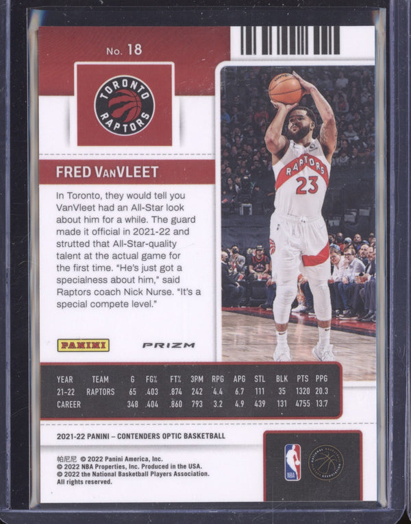 Fred VanVleet 2021-22 Panini Contenders Optic 18 Red