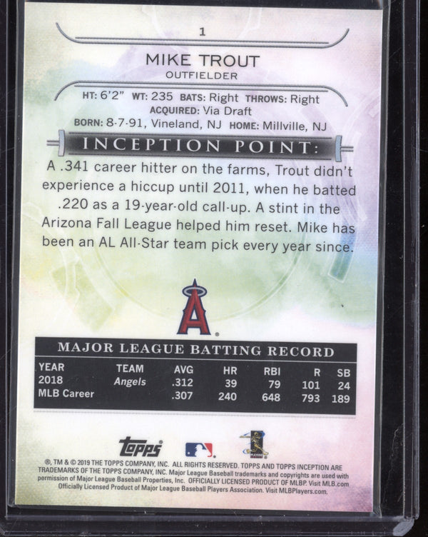 Mike Trout 2019 Topps  Inception Refractor