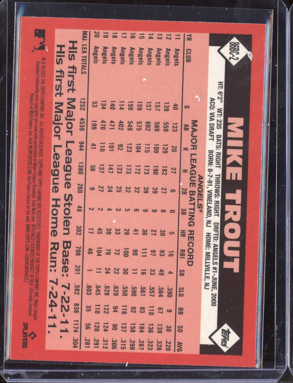 Mike Trout 2021 Topps Chrome 1986 Topps Baseball