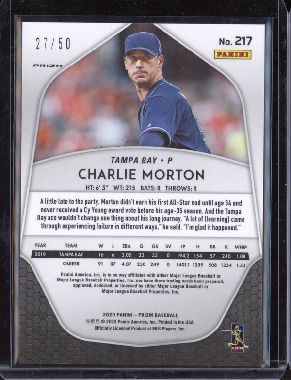 Charlie Morton 2020 Panini  Prizm Snake Skin Prizm 27/50