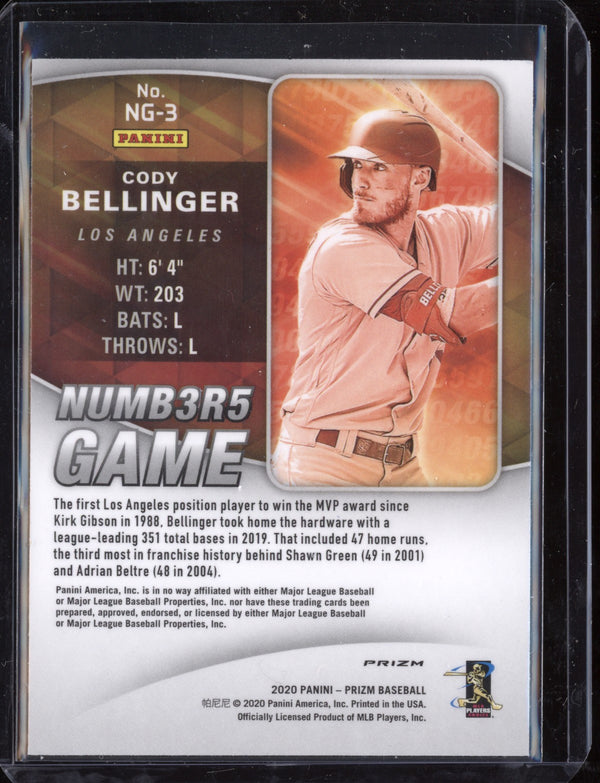 Cody Bellinger 2020 Panini  Prizm Blue Numbers Game