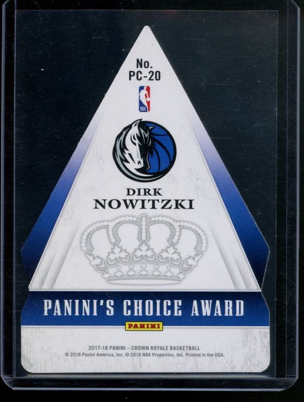 Dirk Nowitzki 2017-18 Panini Crown Royale  Panini's Choice Award Red 29/75