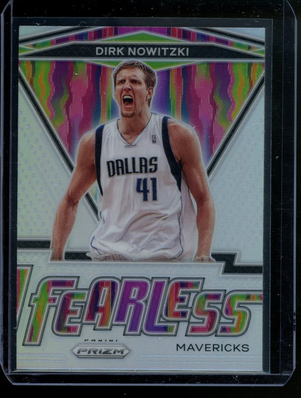 Dirk Nowitzki 2020-21 Panini Prizm Fearless Silver Prizm