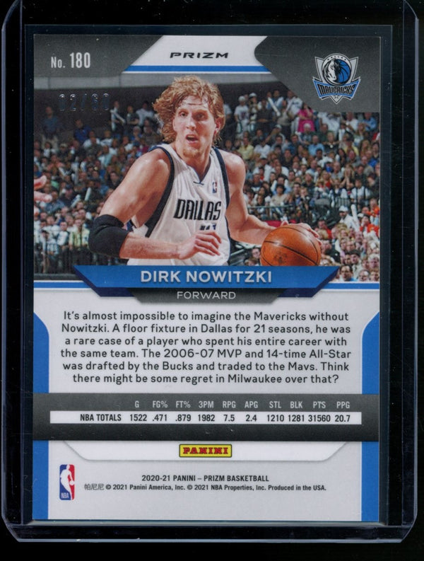 Dirk Nowitzki 2020-21 Panini Prizm Orange Wave Prizm 02/60