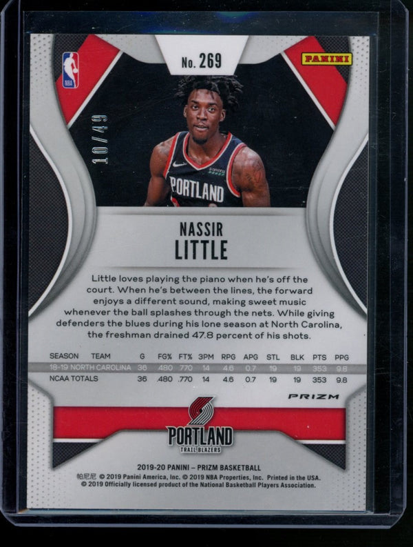 Nassir Little 2019-20 Panini Prizm Orange Prizm RC 10/49