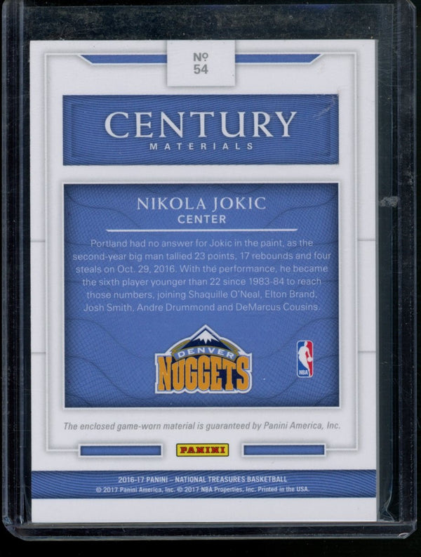 Nikola Jokic 2016-17 Panini National Treasures Century Materials 71/99