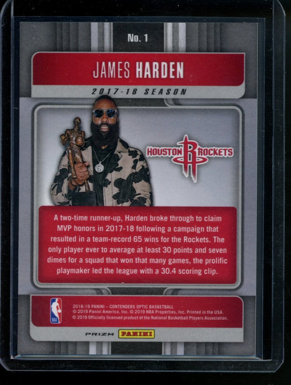 James Harden 2018-19 Panini Contenders Optic Historic MVP's Silver Prizm