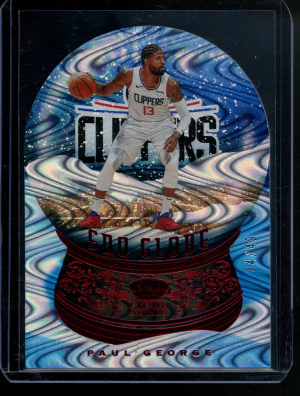 Paul George  2020-21 Panini Crown Royale  Red Snow Globe Swirl-o-rama  04/49