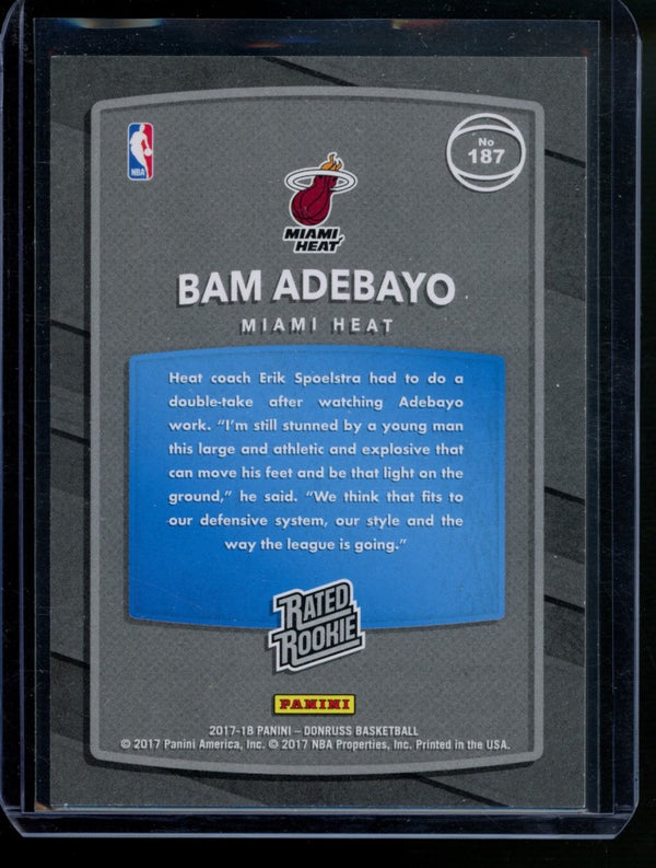 Bam Adebayo 2017-18 Panini Donruss Rated Rookie Press Proof RC 158/299