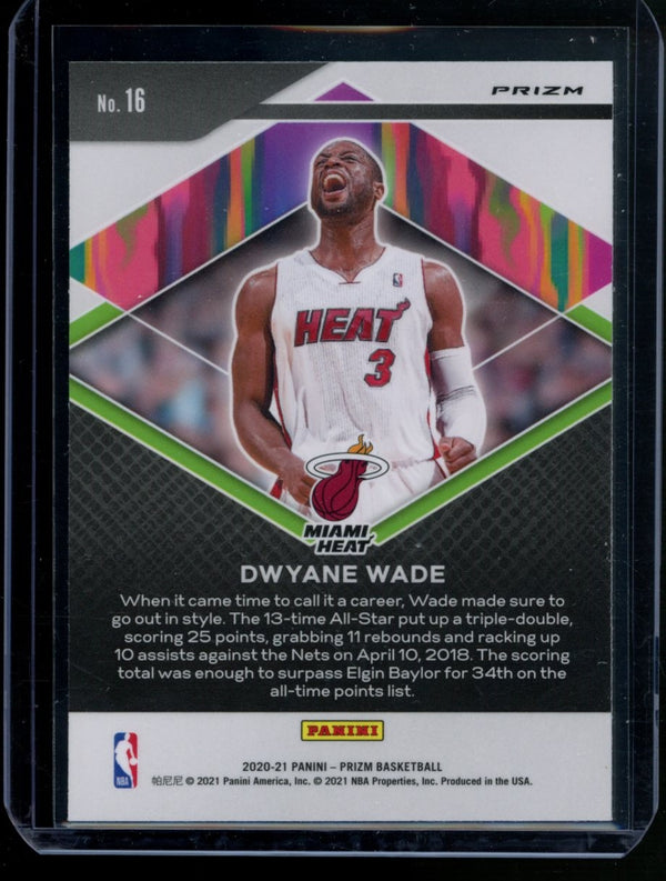 Dwayne Wade 2020-21 Panini Prizm Fearless Silver Prizm