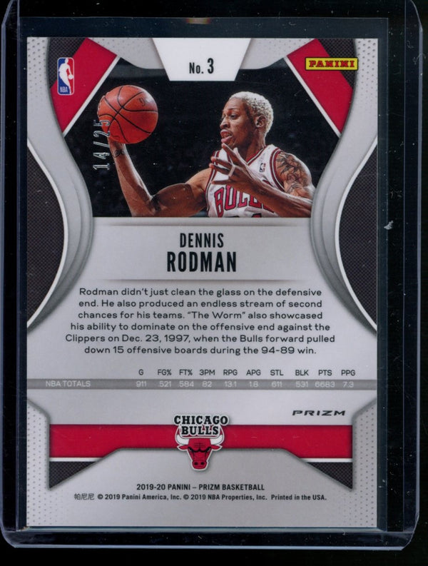 Dennis Rodman 2019-20 Panini Prizm Silver Mojo Prizm 14/25