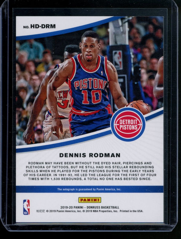 Dennis Rodman 2019-20 Panini Donruss Hall Dominators Checkerboard Auto 22/99