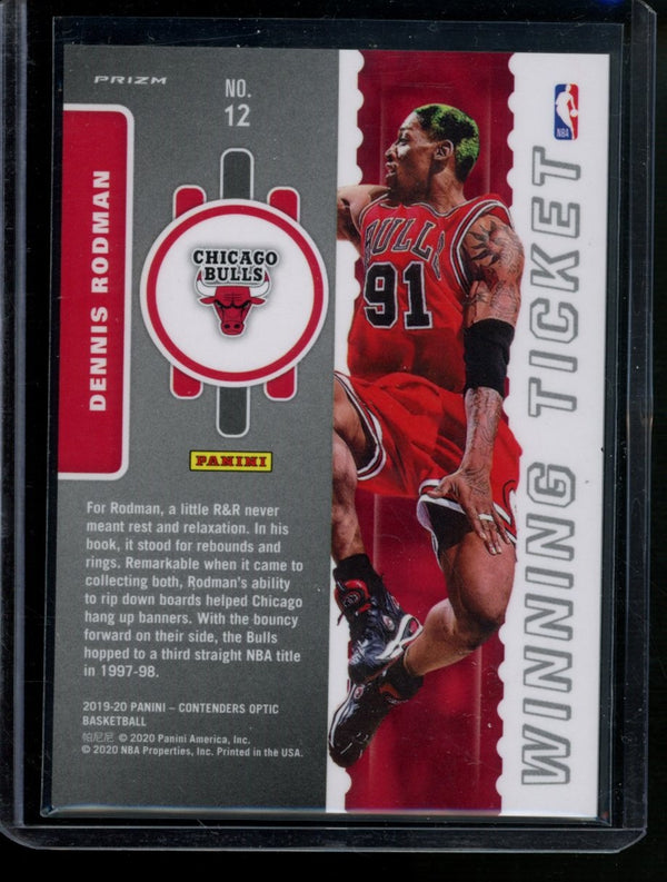 Dennis Rodman 2019-20 Panini Donruss Optic Winning Ticket Red Cracked Ice