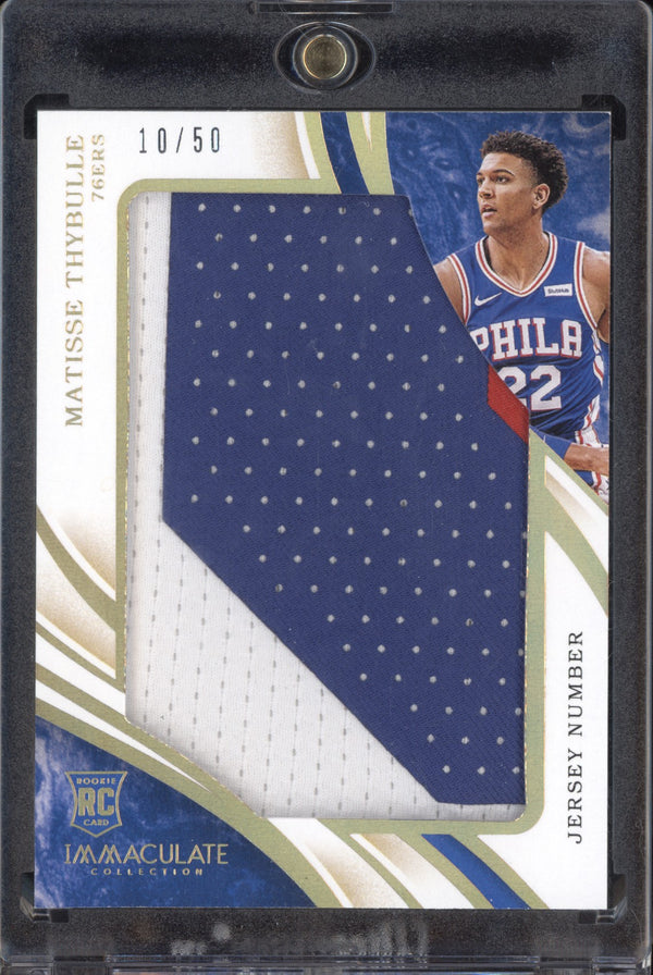 Matisse Thybulle 2019-20 Panini Immaculate Jersey Number Jumbo Patch RC 10/50