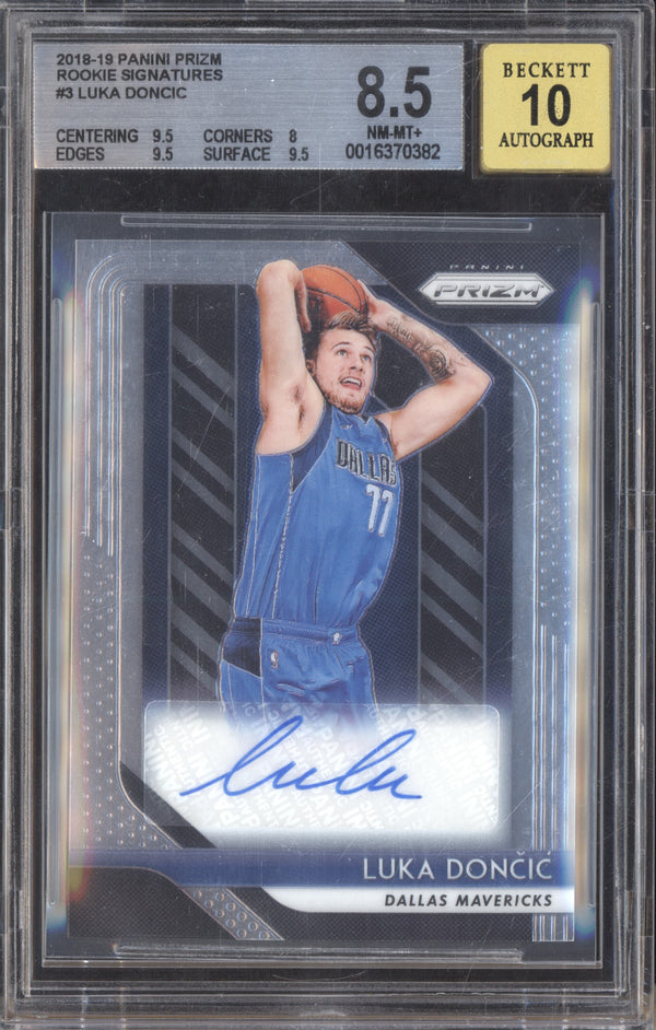 Luka Doncic 2018-19 Panini Prizm RS-LDC Rookie Signatures Auto RC BGS 8.5/10