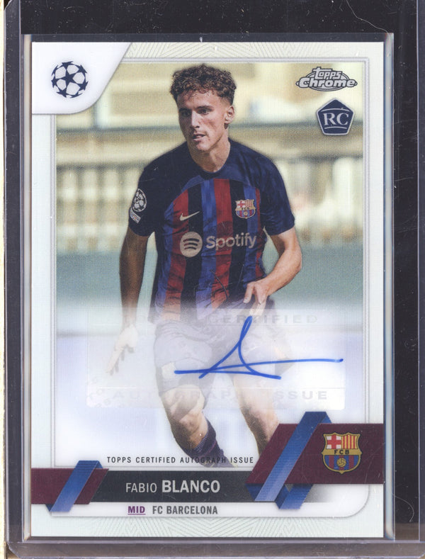 Fabio Blanco 2022-23 Topps Chrome UEFA Club CA-FB Auto RC