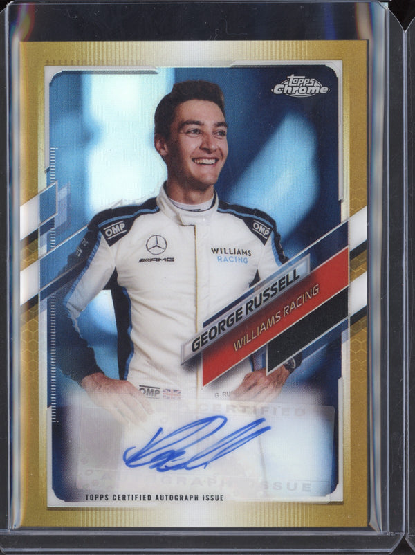 George Russell 2021 Topps Chrome Formula One Chrome Autograph Gold 4/50