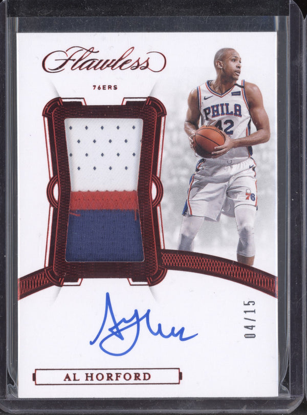 Al Horford 2019-20 Panini Flawless VP-AHF Vertical Patch Auto 4/15