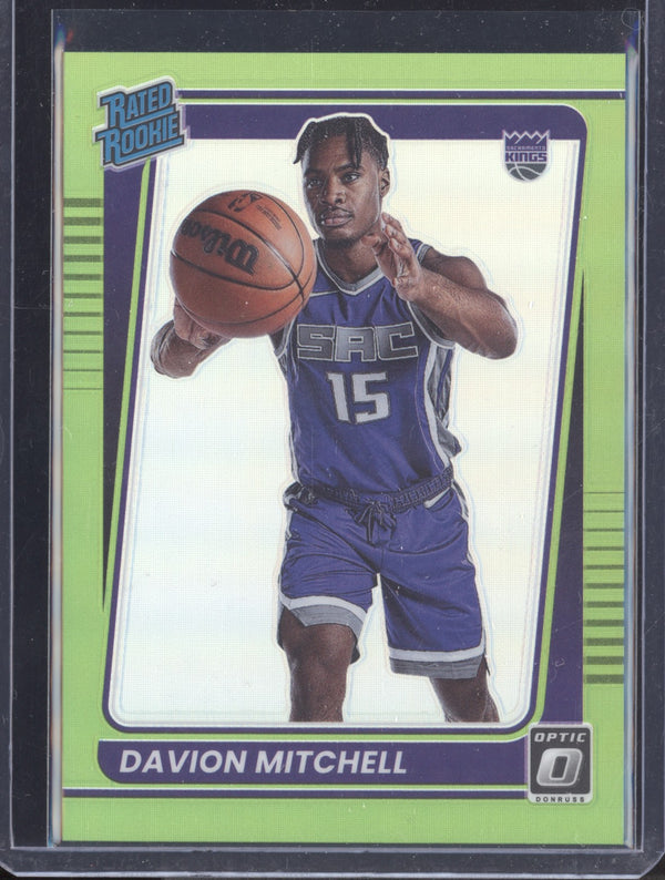 Davion Mitchell 2021-22 Panini Donruss Optic 155 Lime Green RC 118/149