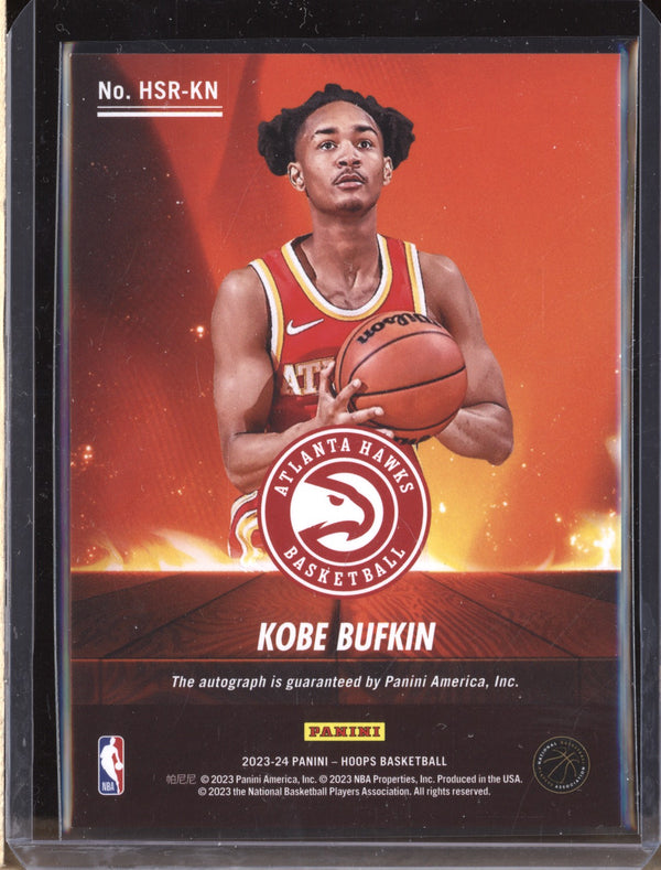 Kobe Bufkin 2023/24 Panini Hoops HSR-KN Hot Signatures Rookie Auto RC