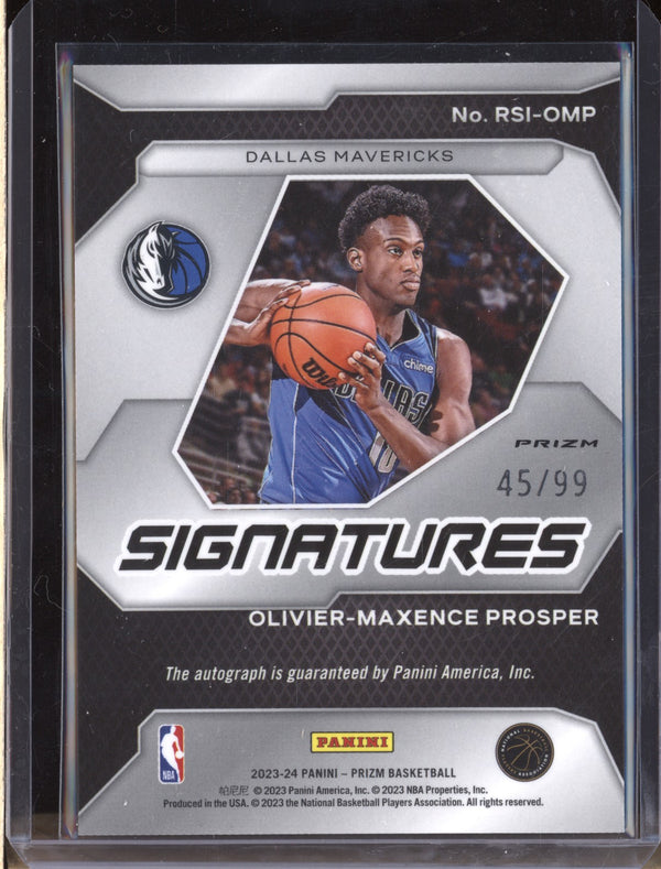 Olivier-Maxence Prosper 2023-24 Panini Prizm Rookie Signatures Red Auto RC 45/99