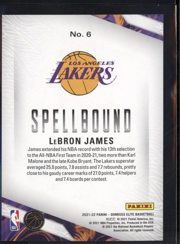 LeBron James 2021-22 Panini Donruss Elite Spellbound