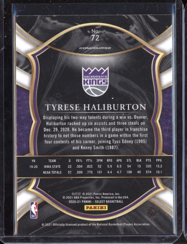 Tyrese Haliburton 2020-21 Panini Select Concourse RC