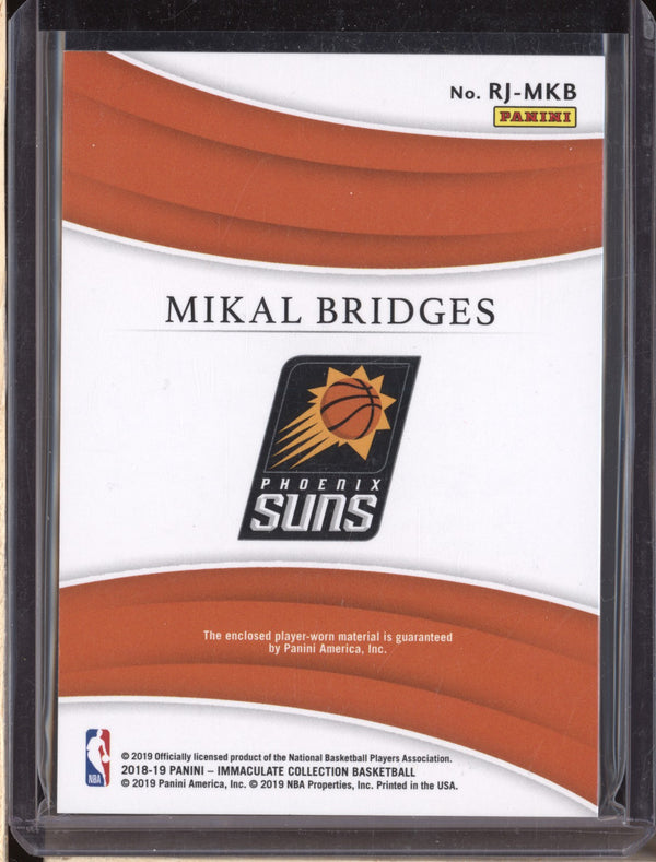 Mikal Bridges 2018-19 Panini Immaculate RJ-MKB Remarkable Jersey RC 38/99