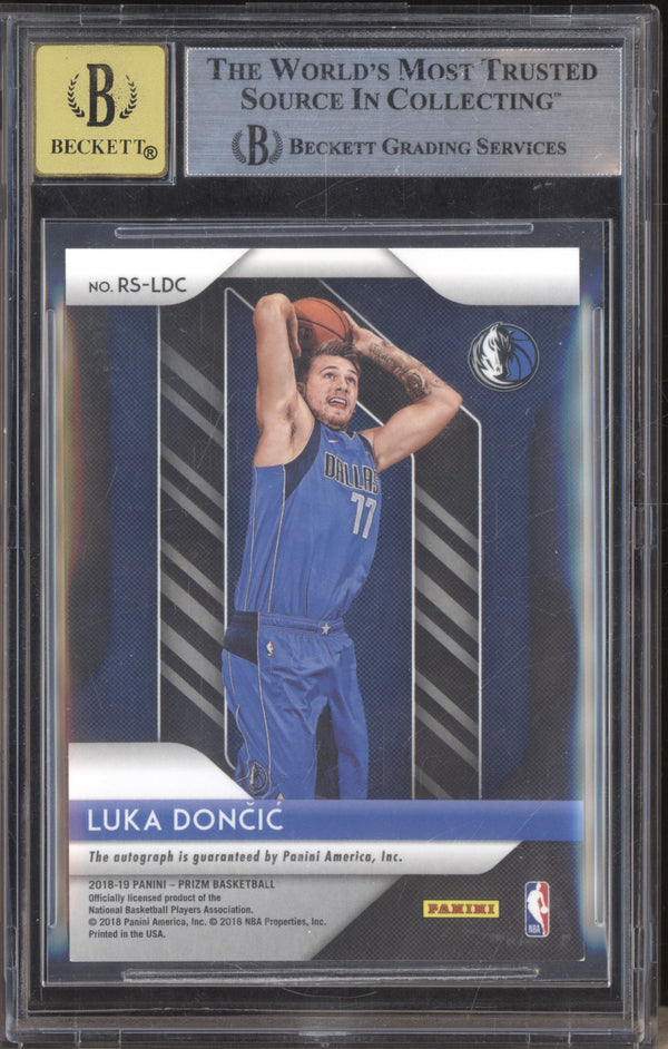 Luka Doncic 2018-19 Panini Prizm RS-LDC Rookie Signatures Auto RC BGS 8.5/10