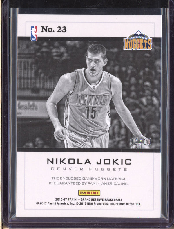 Nikola Jokic 2016-17 Panini Grand Reserve 23 Reserve Materials Marble Jersey 2/10