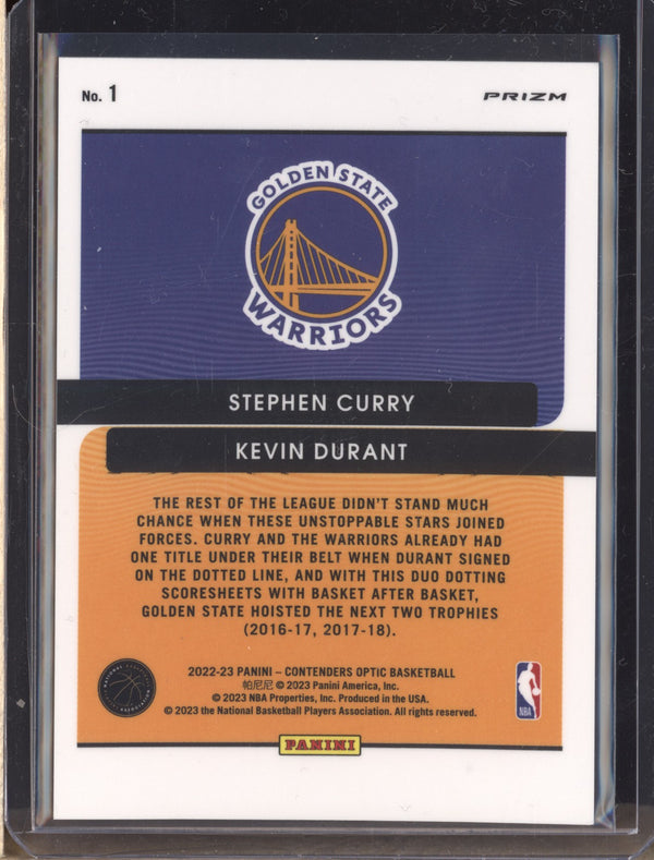 Stephen Curry Kevin Durant 2022-23 Panini Contenders Optic 1 Legendary Tandems