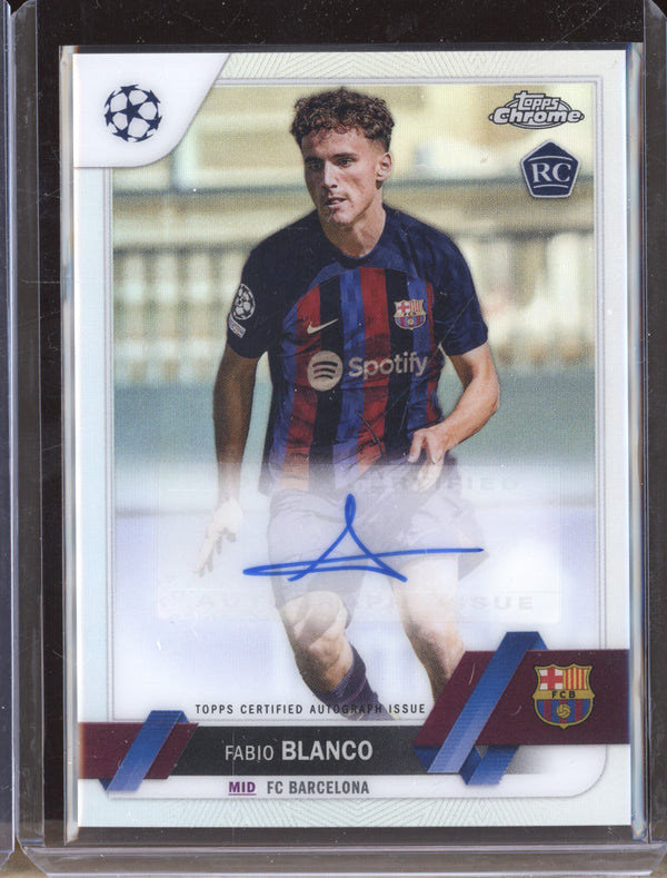 Fabio Blanco 2022-23 Topps Chrome UEFA Club CA-FB Auto RC