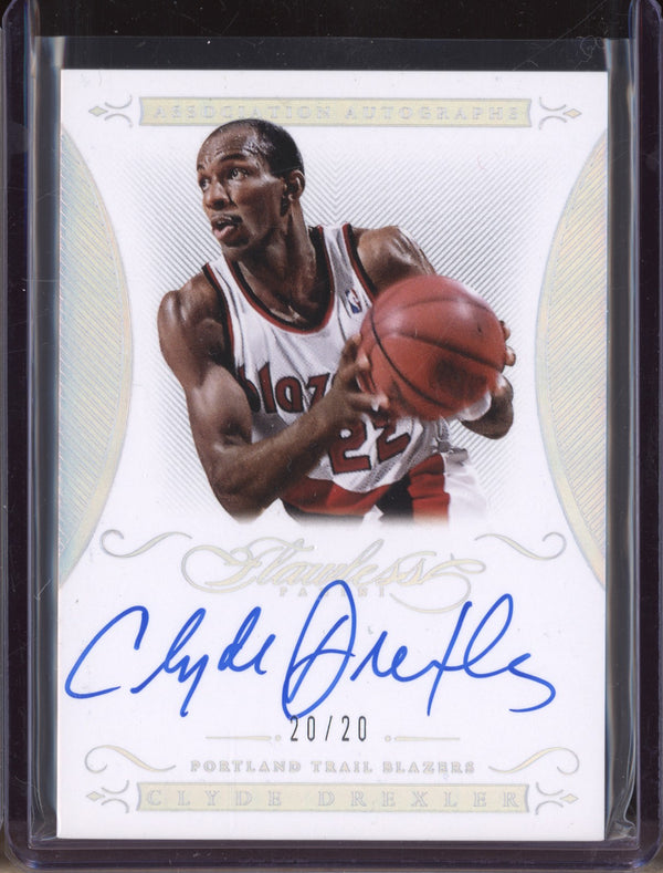 Clyde Drexler 2014-15 Panini Flawless AA-CD Association Auto 20/20