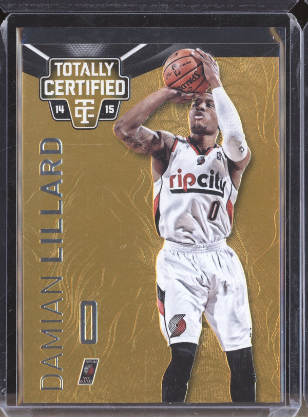 Damian Lillard 2014-15 Panini Totally Certified 115 Platinum Gold 1/10