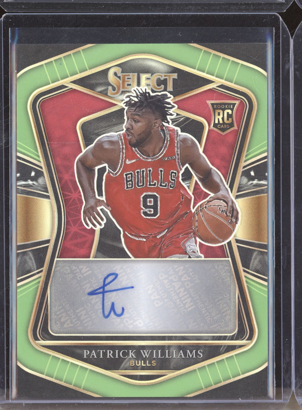 Patrick Williams 2020-21 Panini Select RS-PAT Rookie Signatures Neon Green RC 25/99