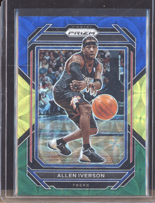 Allen Iverson 2022-23 Panini Prizm 281 Choice Blue Yellow Green